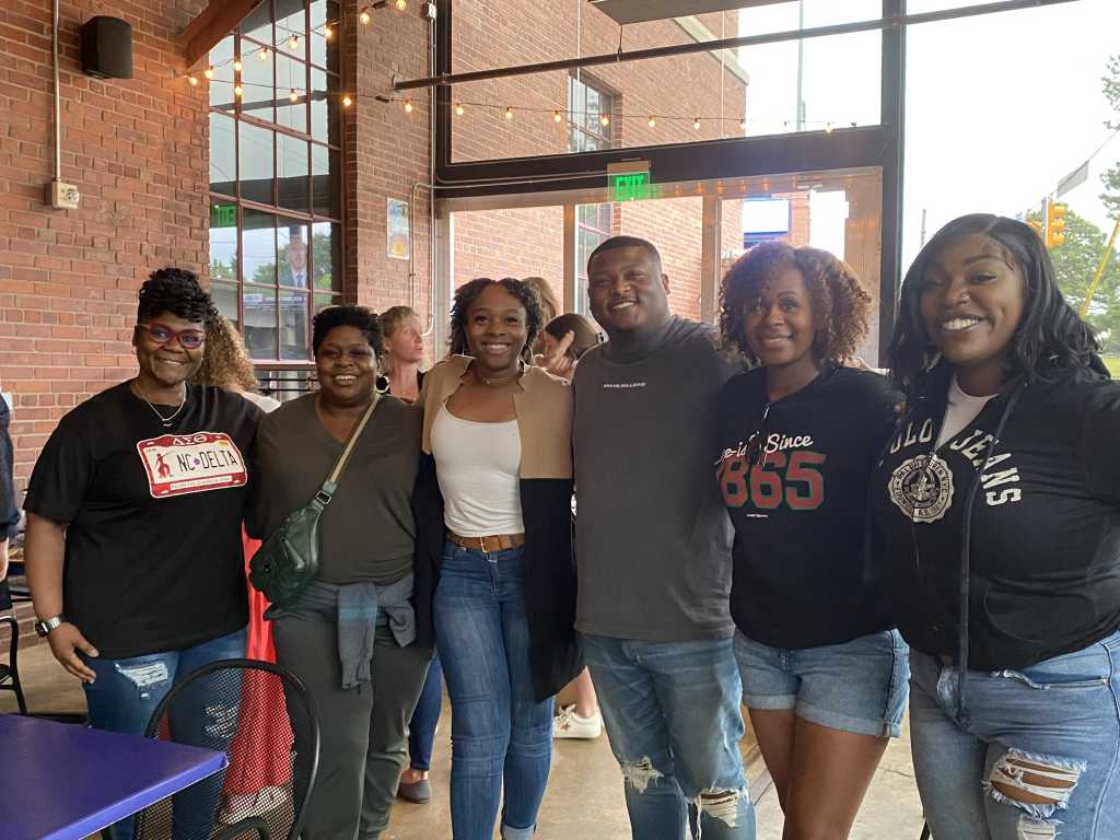 HBCU students and alumni attend an intern social at the Durham Bulls game with Employee Network, AABEN.