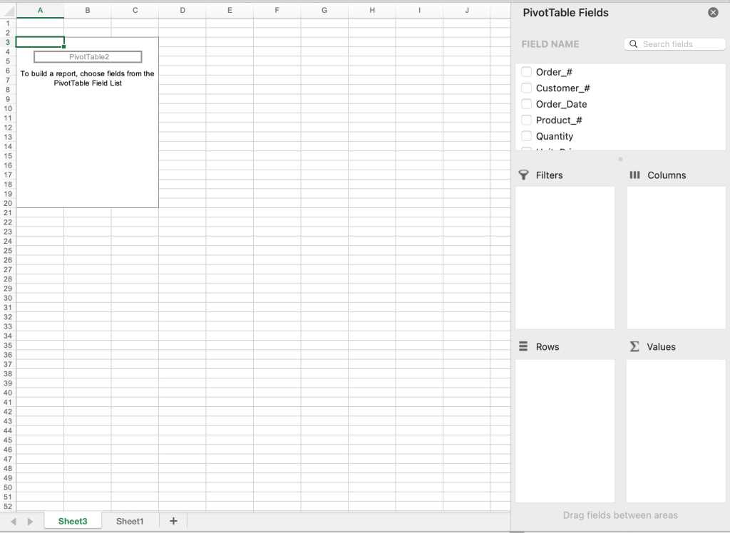 blank pivottable in excel