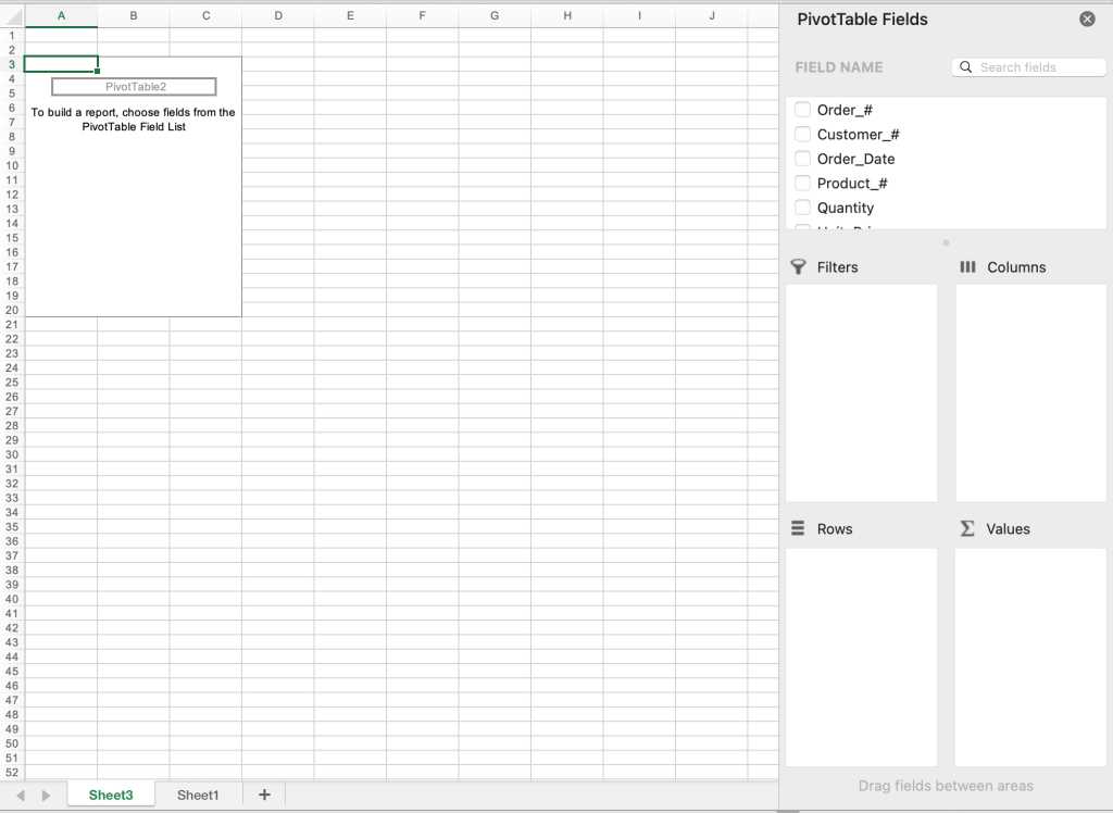 tabla dinámica en blanco en excel