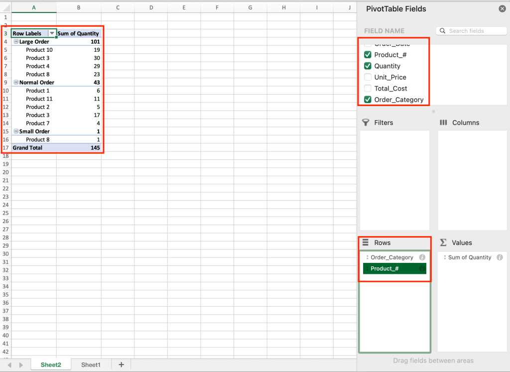 Ejemplo de tabla dinámica de Excel 2