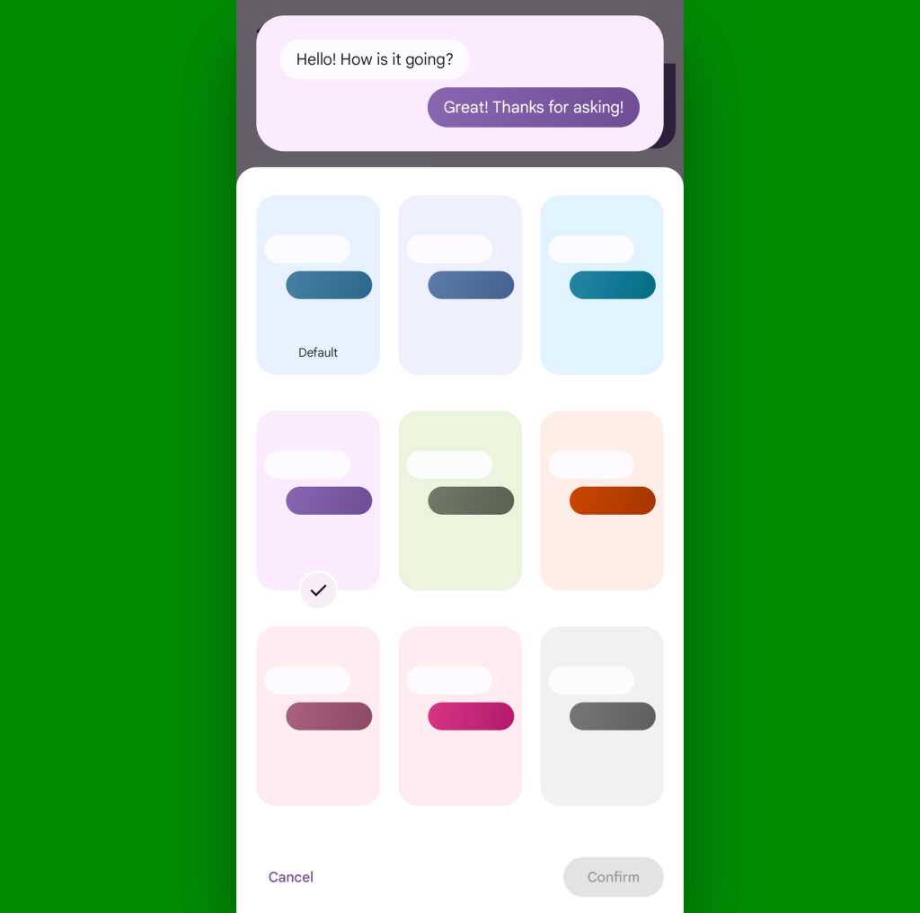 Mensajes de Android: color personalizado