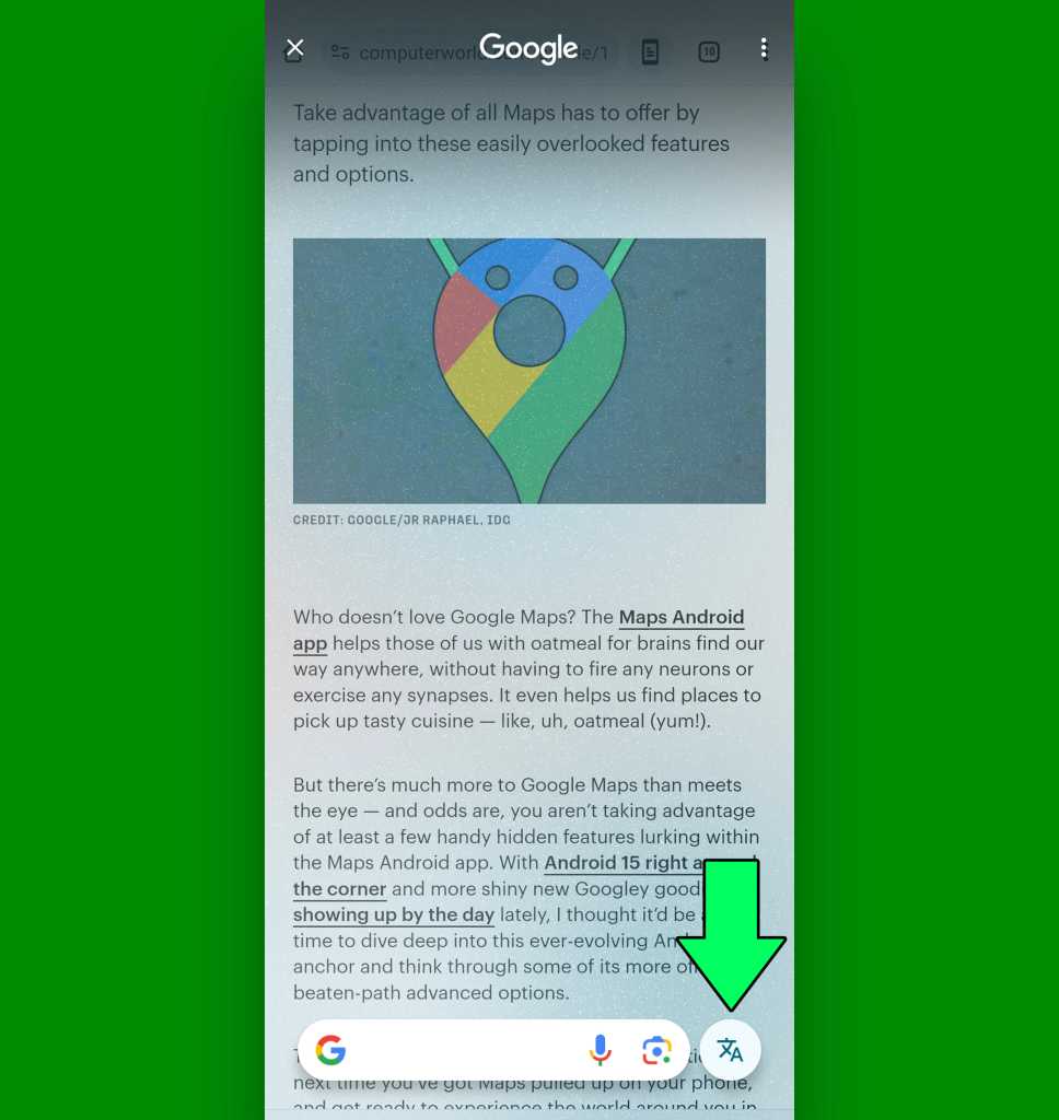 Google Circle to Search Android: Translate
