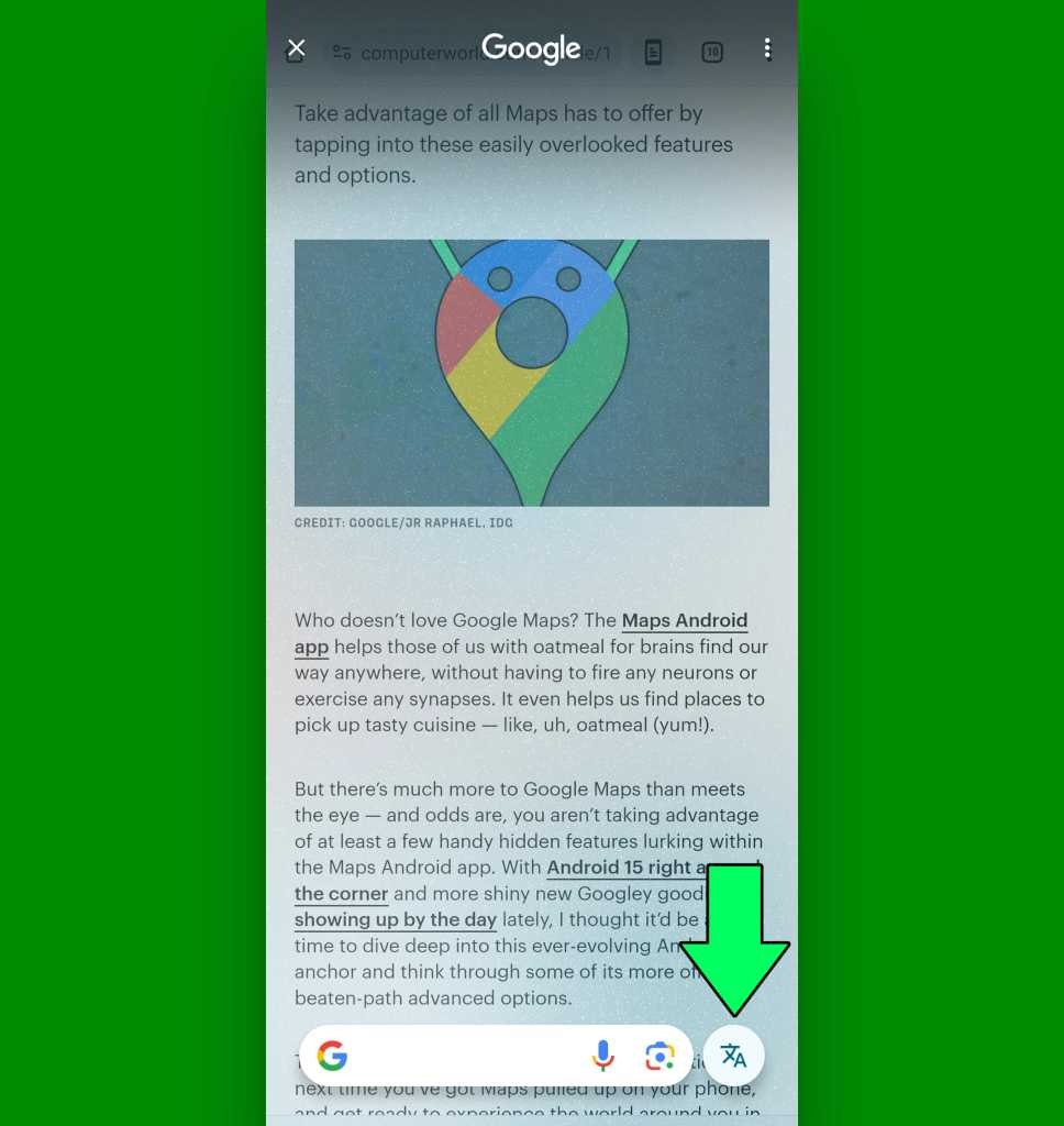 Search Android Google Circle: Translation