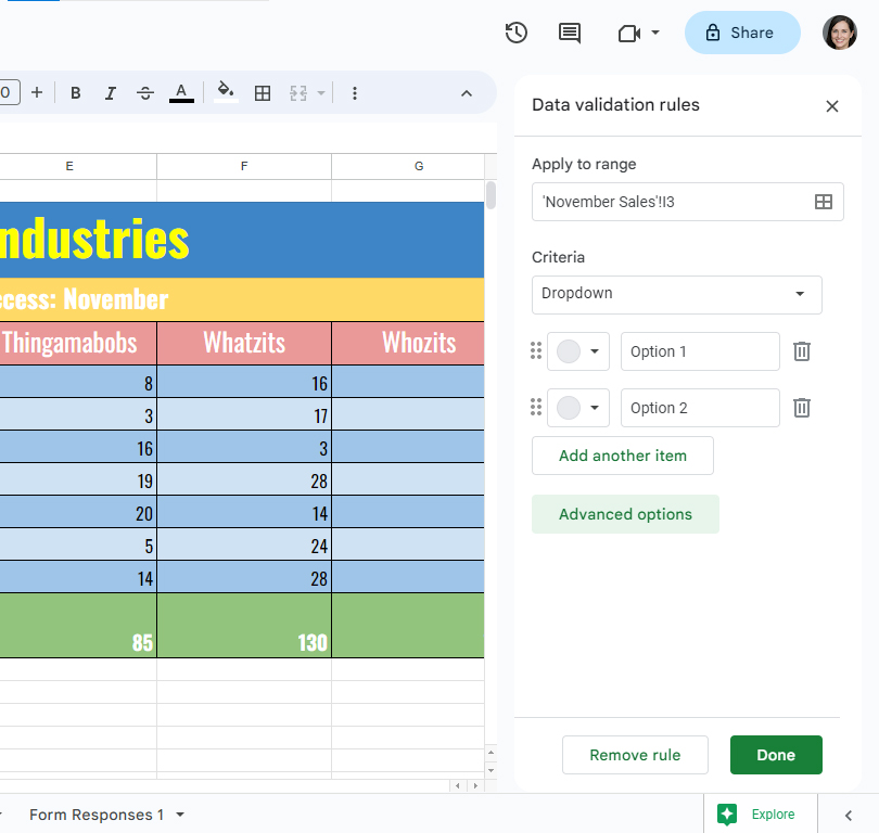 Google Sheets power tips: How to use dropdown lists