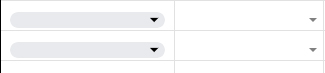 Google Sheets chip and arrow style dropdowns