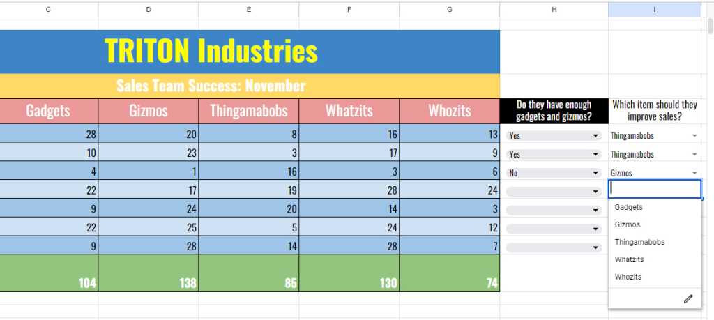 Listas desplegables de Google Sheets con datos del rango de celdas seleccionado