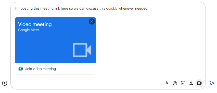 google sheets - video meeting added