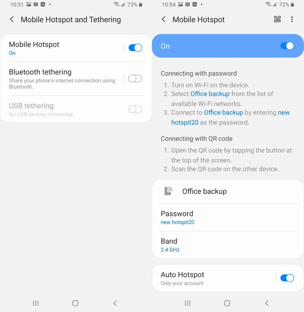turning on a mobile hotspot on an android phone