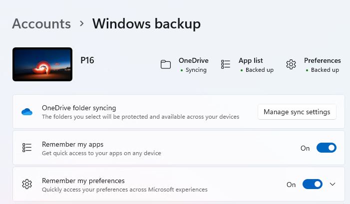 accounts windows backup