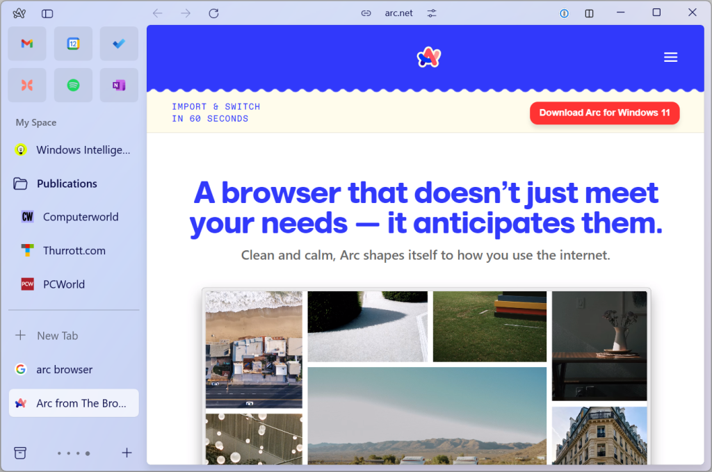 Arc browser Windows