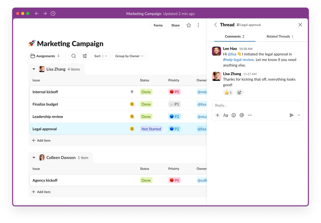 Image: Slackâs new âlistsâ help track and manage work projects