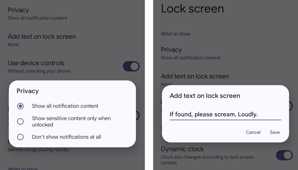 Android security: Lock screen