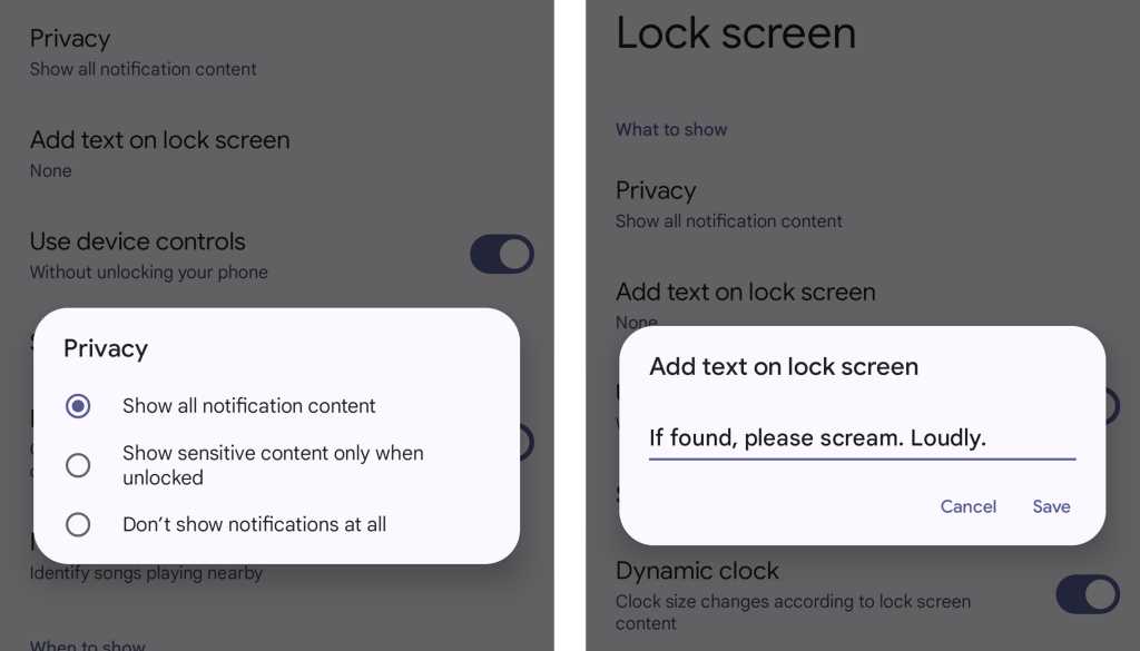 Android security: Lock screen
