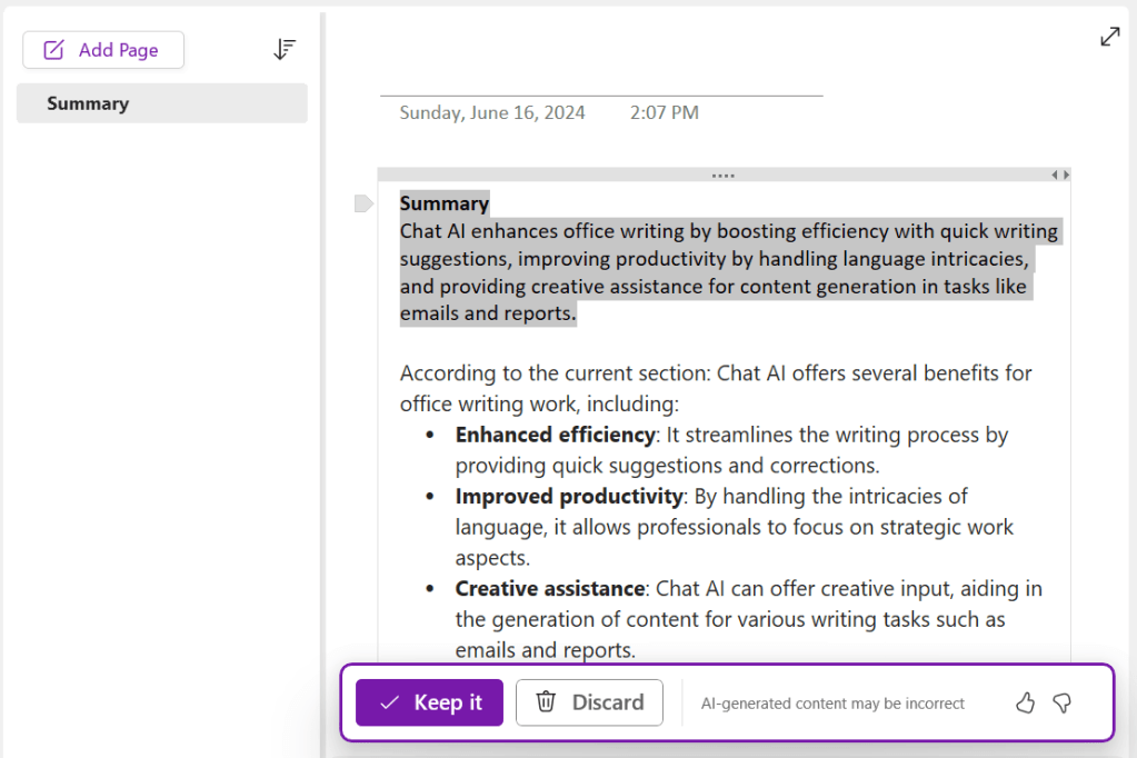 OneNote Copilot Overview