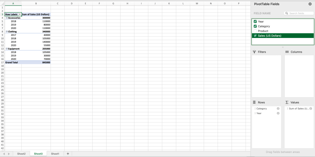 second pivottable on new worksheet in excel