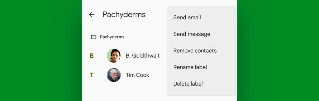 Google Contacts Android: Labels