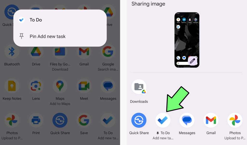 Google Pixel 9 screenshot reminder system: Microsoft To-Do