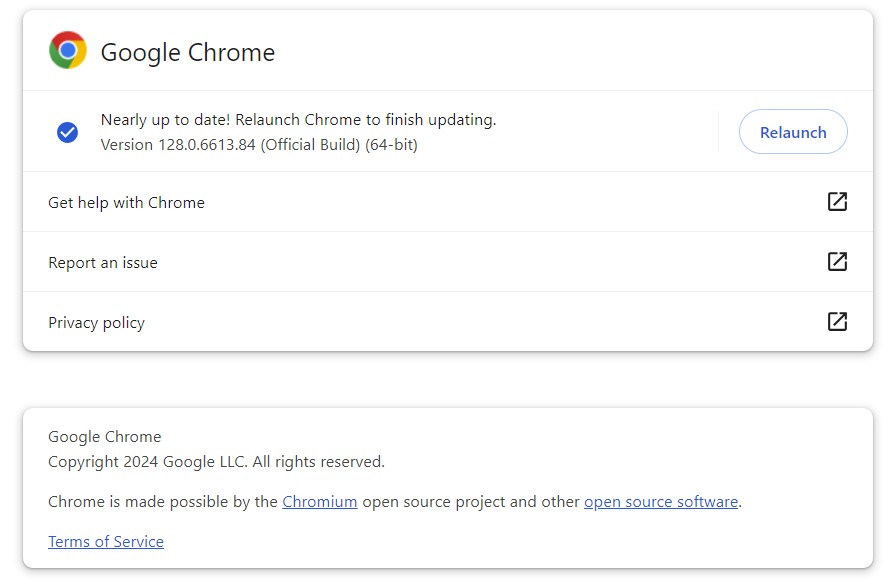 Chrome browser updates