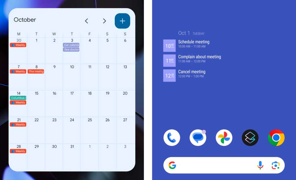 android widgets google calendar business calendar