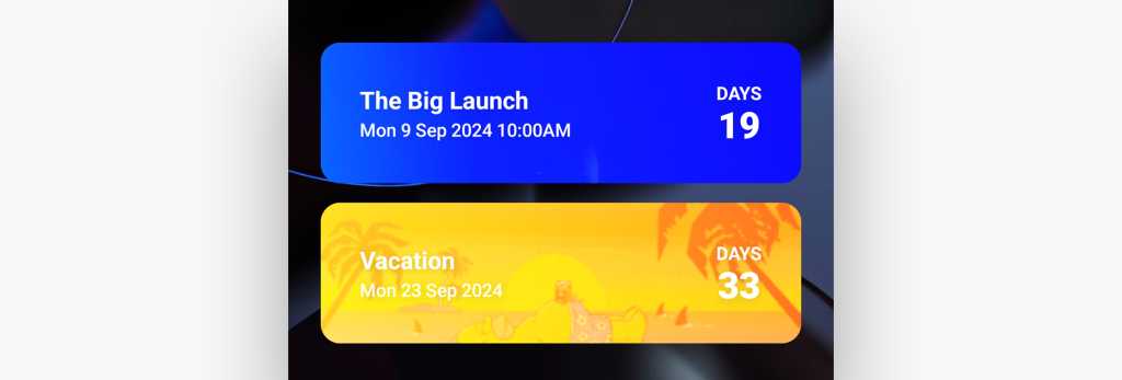 android widgets hurry day countdown