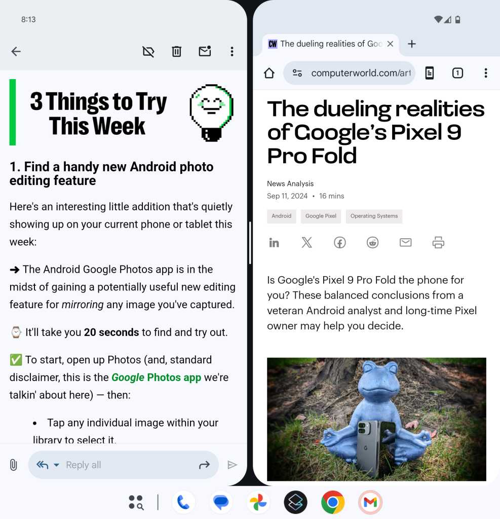 Google Pixel 9 Pro Fold Taskbar - docked