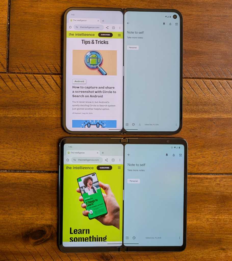 Google Pixel 9 Pro Fold vs. Google Pixel Fold (open)