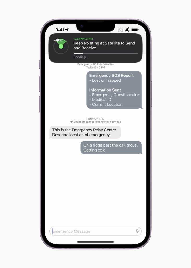 Apple Emergency SOS via satellite