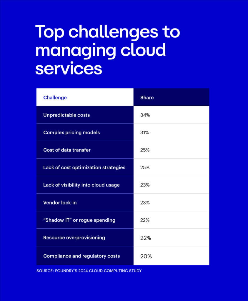 What are your organization’s top challenges with respect to managing cloud services costs?
