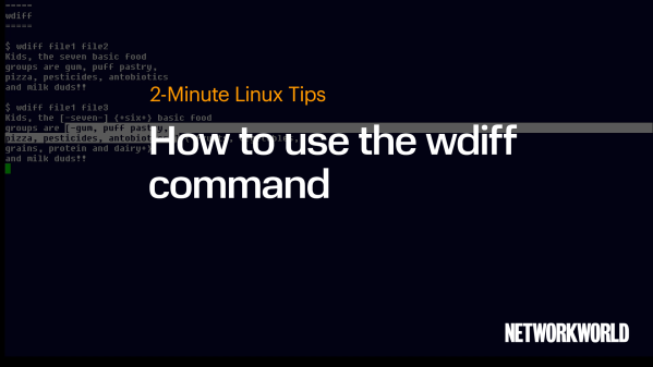 Image: 2-Minute Linux Tips: How to use the W diff command