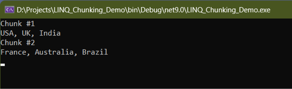 Chunk example in C#
