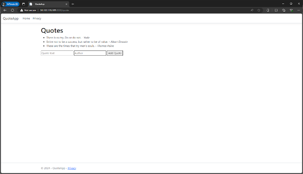 A screenshot of the completed dotnet-htmx web application.