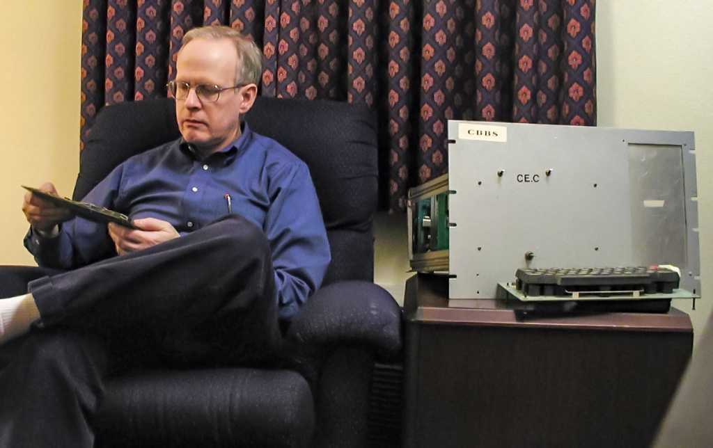 ward christensen with old computers and components