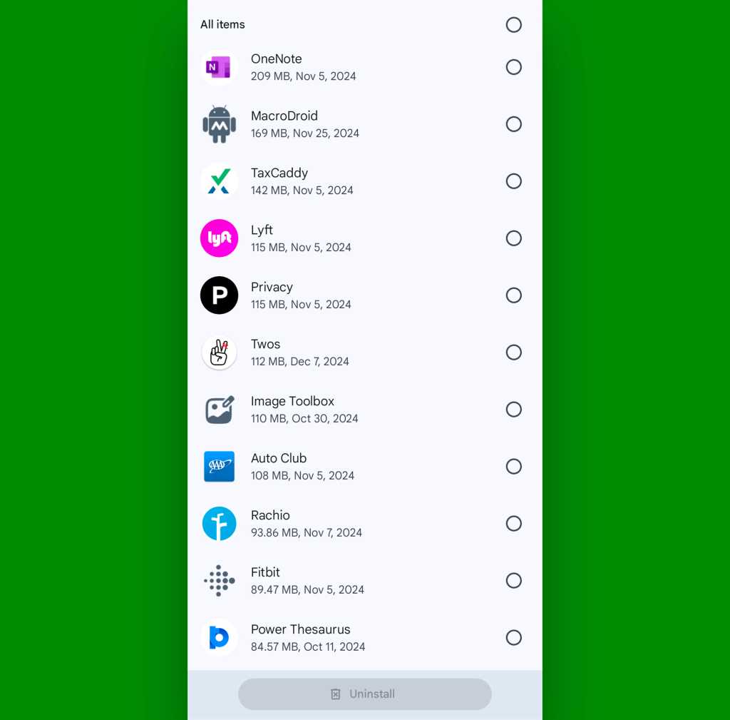 Faster Android: Uninstall apps