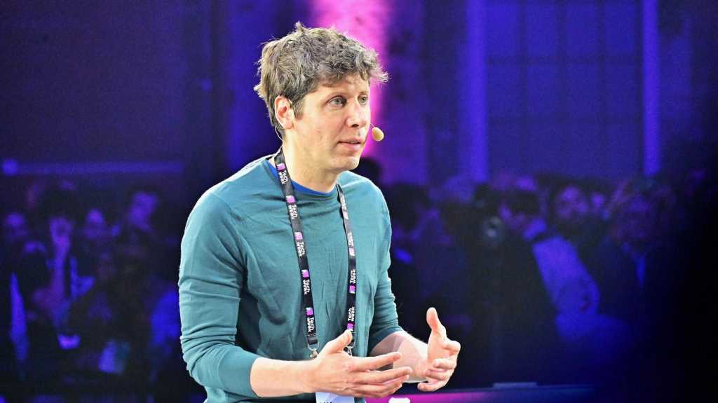 Nur f&uuml;r redaktionelle Nutzung. Sam Altman OpenAI CEO, 16:9, slider