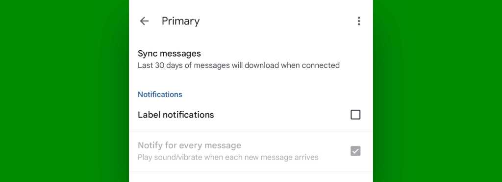 Android email notifications - Gmail