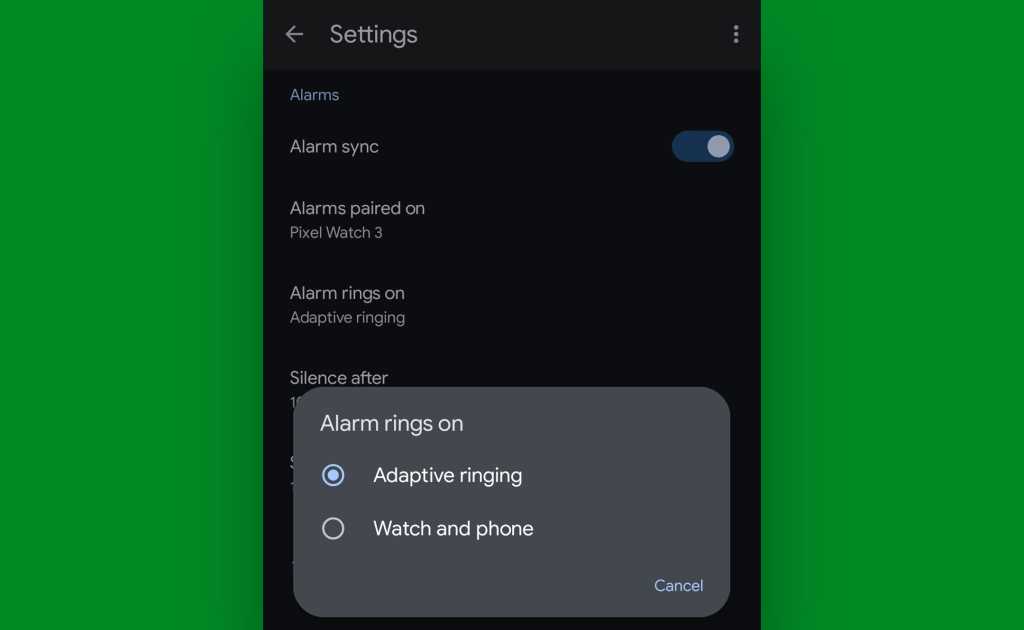 Google Pixel Clock app: Alarm sync