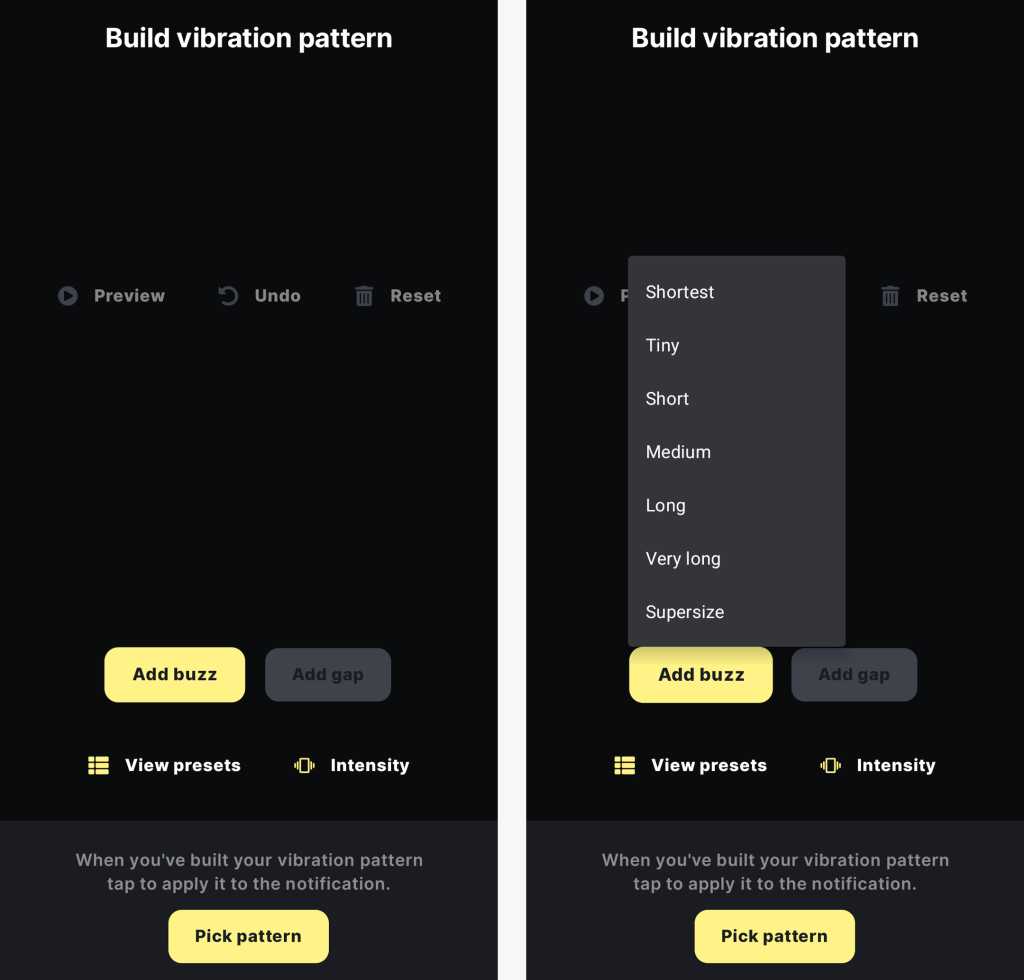 Google Pixel custom vibrations Android — BuzzKill — step 3