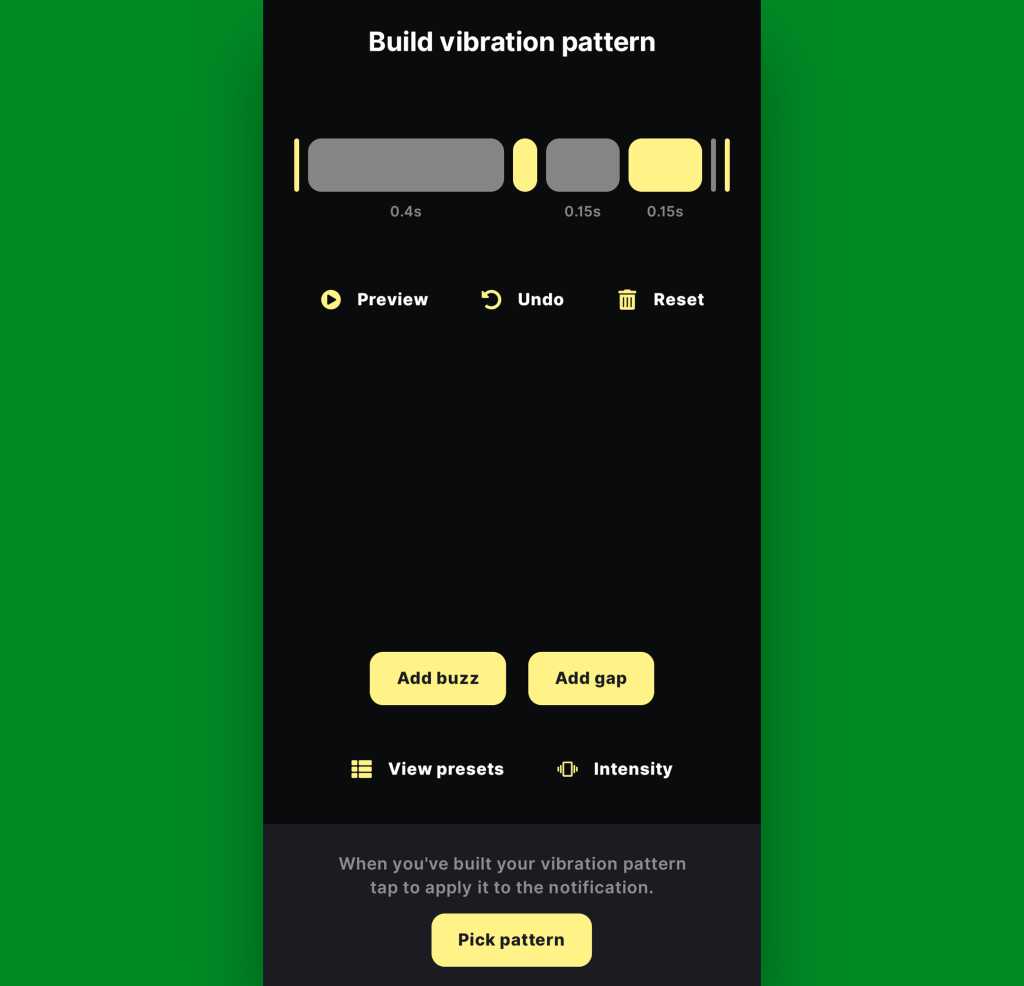 Google Pixel custom vibrations Android — BuzzKill — step 4