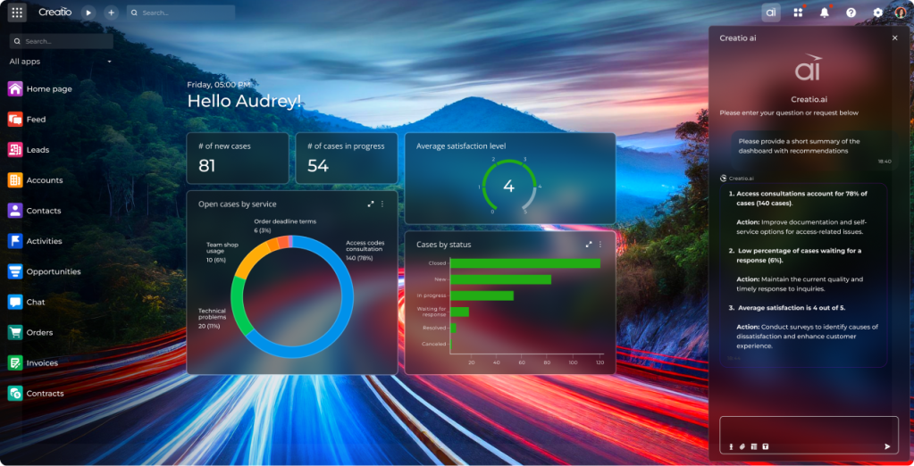 Creatio AI side panel