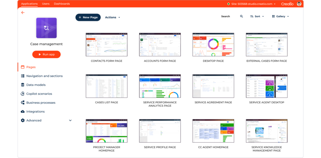 App development using prebuilt templates