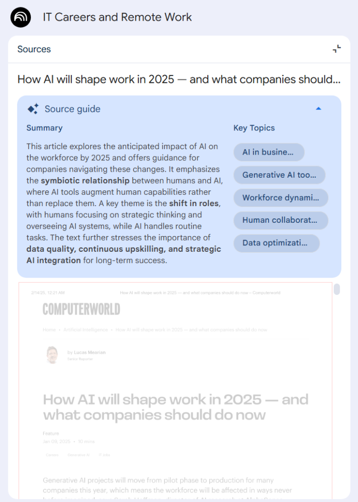 source guideline providing summary and cardinal topics for a azygous source