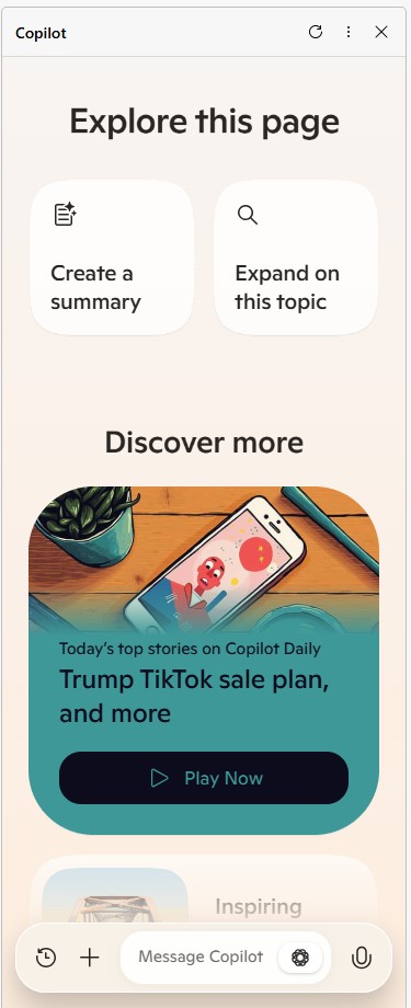 the edge browser sidebar with copilot