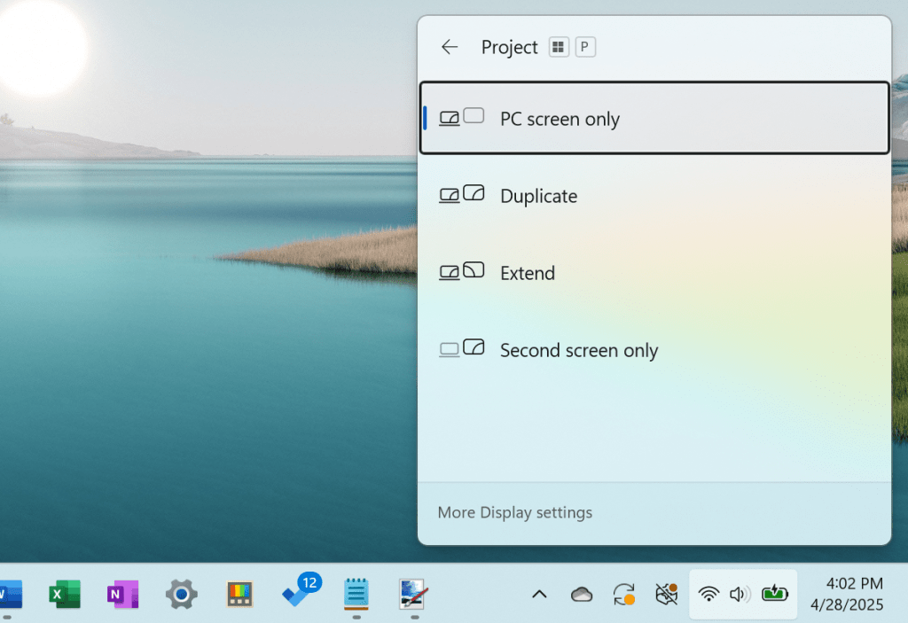 Windows project options