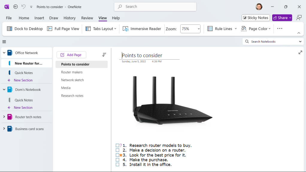 Microsoft OneNote cheat sheet