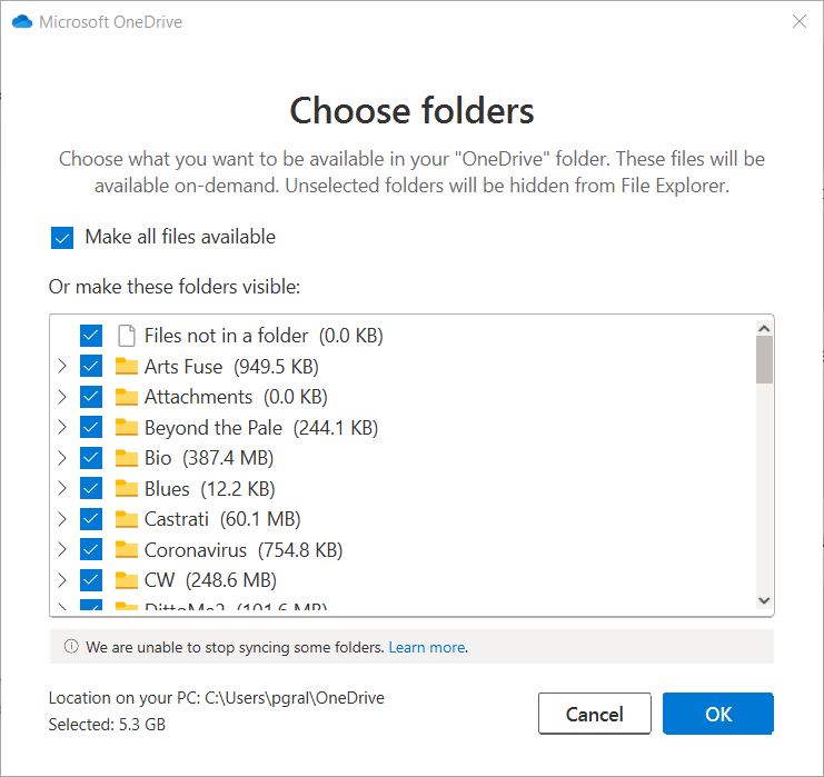 onedrive take on-demand folders surface successful windows 10