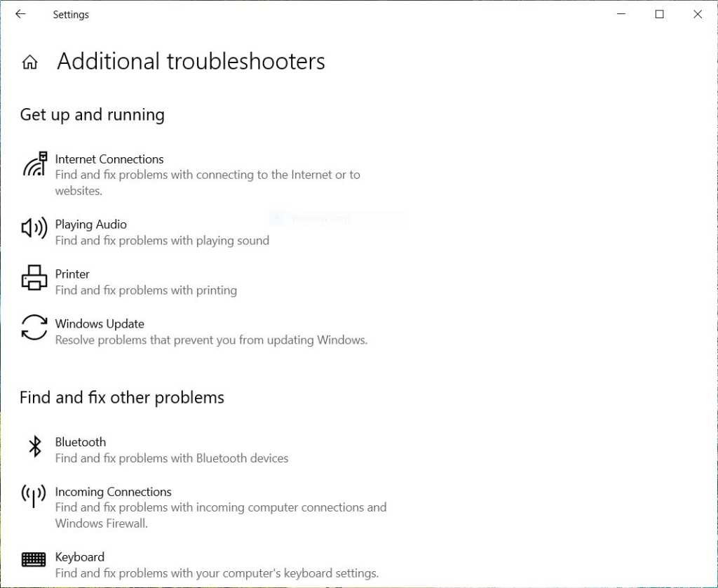 additional troubleshooters surface successful windows 10