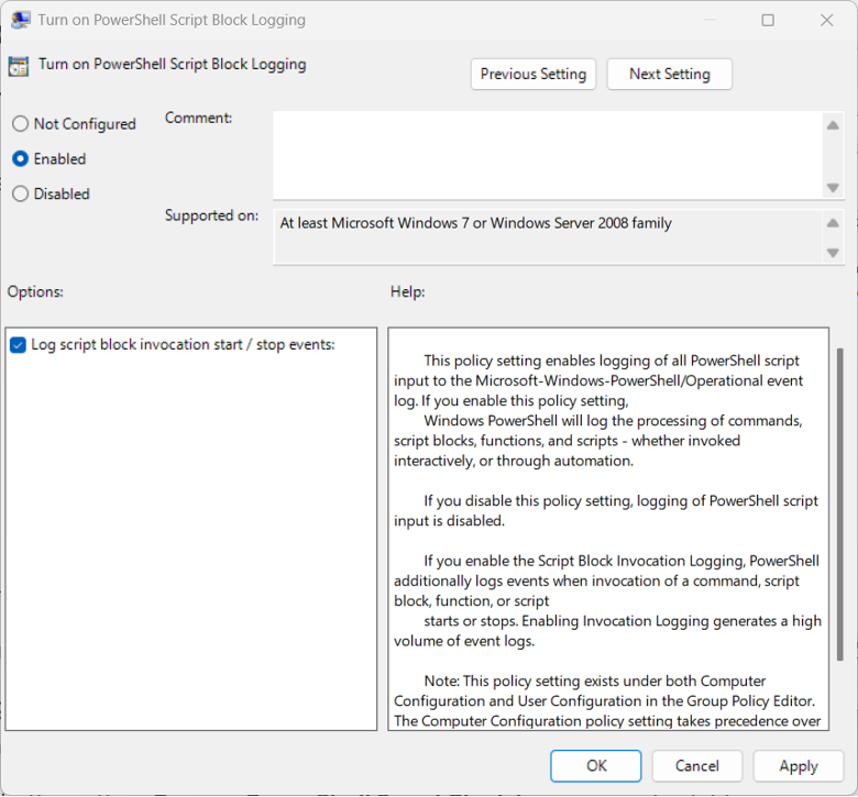 PowerShell Script Block Logging