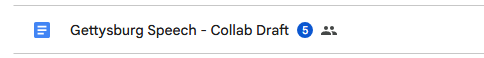 google doc in documents list with shared icon next to it