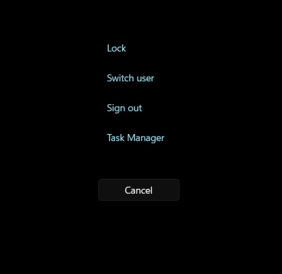 windows secure sign-in screen evoked by ctrl-alt-del key combo