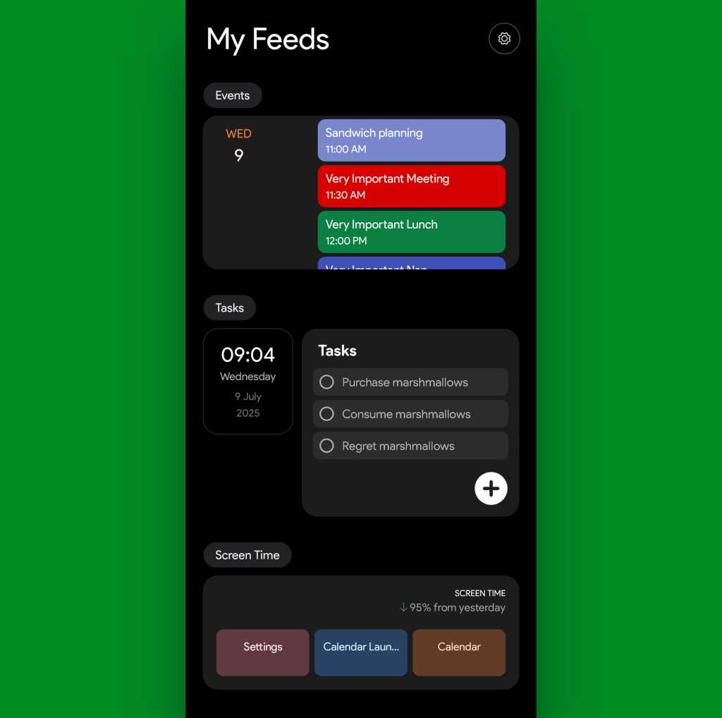 Android minimalist launcher: Flow feeds